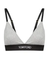Tom Ford Logo-underband Cashmere Triangle Bra In Gray