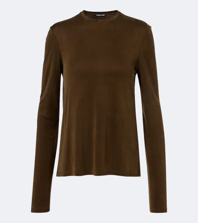 Tom Ford Jersey T-shirt In Brown