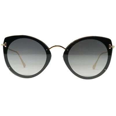 Pre-owned Tom Ford Jess Ft0683 01b Rose Gold Sunglasses In Gray