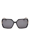 Tom Ford Joanna 59mm Gradient Butterfly Sunglasses In Black/pink Havana/t Logo