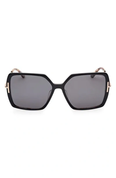 Tom Ford Joanna 59mm Gradient Butterfly Sunglasses In Black/pink Havana/t Logo