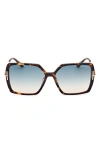 Tom Ford Eyewear Square Frame Sunglasses In Vintage Havana/t Logo