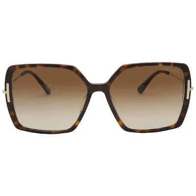 Pre-owned Tom Ford Joanna Brown Gradient Butterfly Ladies Sunglasses Ft1039 52f 59