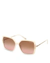 Tom Ford Joanna Butterfly Sunglasses, 59mm In Cream/brown Gradient