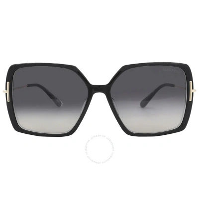 Tom Ford Joanna Smoke Gradient Butterfly Ladies Sunglasses Ft1039 01b 59 In Black