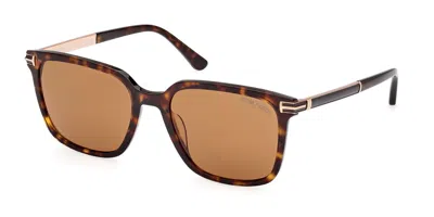 Tom Ford 56mm Square Sunglasses In Brown