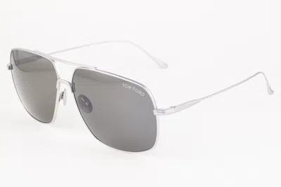 Pre-owned Tom Ford John 746 16n Silver / Green Sunglasses Tf746-16n 62mm