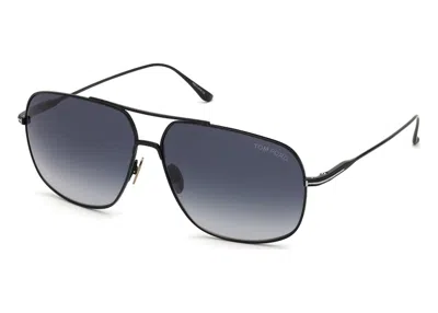 Pre-owned Tom Ford John Navigator Sunglasses62) In Black/blue (ft0746/01w