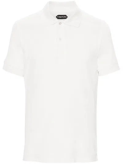 Tom Ford Tennis Cotton Piquet Polo In White