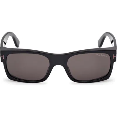 Tom Ford Juan 56mm Rectangular Sunglasses In Black