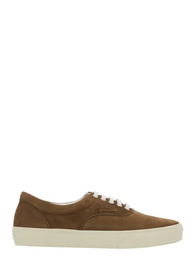 Tom Ford Jude Nubuck Lace-up Sneaker For Men In Brown