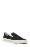 Tom Ford Suede Slip-on Sneakers In 3nw02 Black/cream