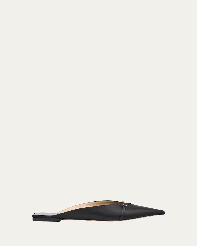 Tom Ford Julianna Satin Pointed-toe Flats In Black