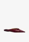 Tom Ford Julianne Patent Python-printed Mules In Burgundy