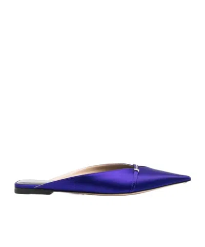 Tom Ford Julianne Satin Mules In Blue