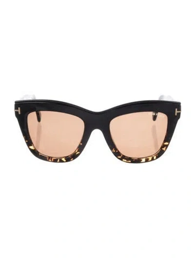 Pre-owned Tom Ford Julie Cat-eye Sunglasses In Black