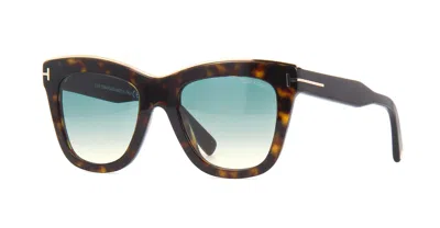 Pre-owned Tom Ford Julie Ft 0685 Dark Havana/green Beige Shaded (52p G) Sunglasses