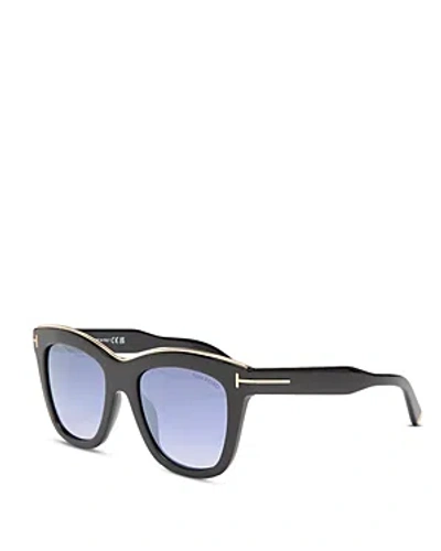 Tom Ford Julie Square Sunglasses, 52mm In Black/blue Gradient