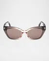 Tom Ford Juliette Acetate Cat-eye Sunglasses In Greyother Roviex