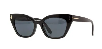 Pre-owned Tom Ford Juliette Ft 1031 Shiny Black/grey (01a) Sunglasses In Gray