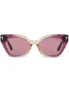 Tom Ford Womens Tr001638 Juliette Cat Eye-frame Acetate Sunglasses In Purple