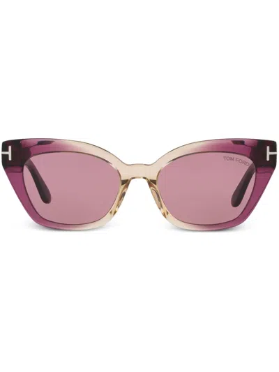 Tom Ford Womens Tr001638 Juliette Cat Eye-frame Acetate Sunglasses In Purple