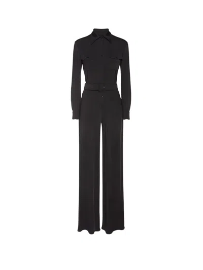 Tom Ford Stretch Satin Long Jumpsuit In Black