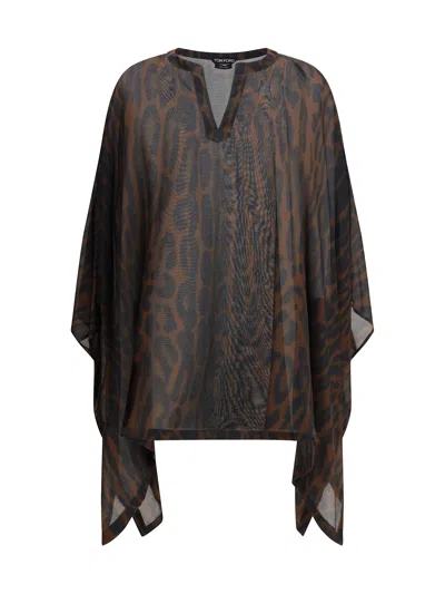 Tom Ford Kaftan Dress In Brown