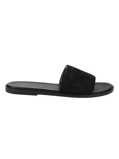 Tom Ford Kai Minimalist Black Calf Leather Slides