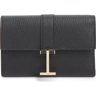 Tom Ford Kara Grain Leather Compact Wallet In Black