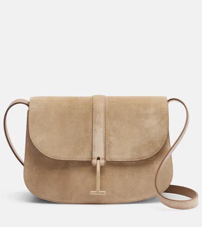 Tom Ford Kara Small Suede Crossbody Bag In Sand