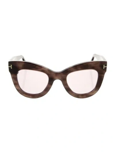 Pre-owned Tom Ford Karina 02 Cat-eye Sunglasses In Brown