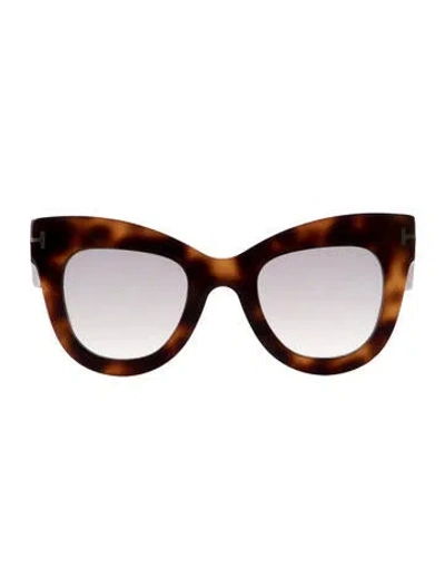 Pre-owned Tom Ford Karina 02 Cat-eye Sunglasses In Brown