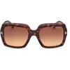 Tom Ford Eyewear Square-frame Sunglasses In Shiny Dark Havana/brown