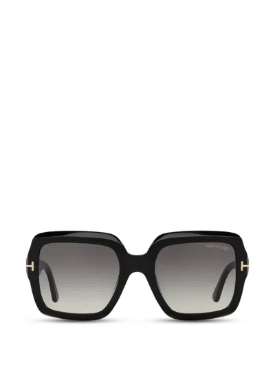 Tom Ford Kaya Oversized Square Sunglasses In Black