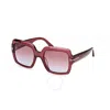 Tom Ford Kaya Purple Gradient Square Ladies Sunglasses Ft1082 66y 54 In Red/pink Gradient