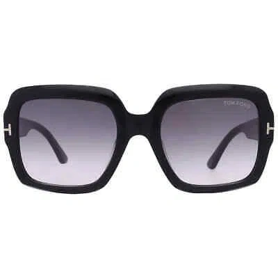 Pre-owned Tom Ford Kaya Smoke Gradient Square Ladies Sunglasses Ft1082 01b 54 In Gray