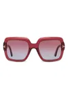 Tom Ford Womens Red Tr001783 Kaya Square-frame Acetate Sunglasses