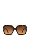 Tom Ford Womens Brown Tr001783 Kaya Square-frame Tortoiseshell Acetate Sunglasses In Green