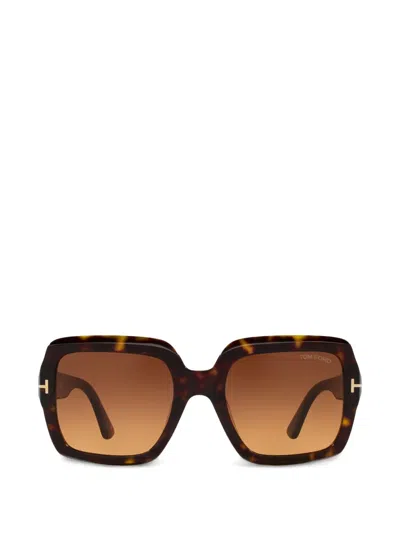 TOM FORD KAYA TORTOISESHELL OVERSIZED SUNGLASSES
