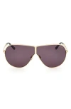 Tom Ford Keating 71mm Oversize Pilot Sunglasses In Gold