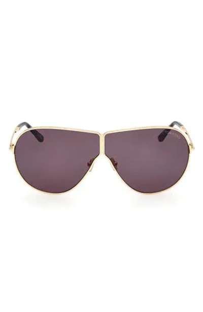 Tom Ford Keating 71mm Oversize Pilot Sunglasses In Gold