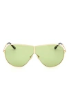 Tom Ford Keating 71mm Oversize Pilot Sunglasses In Green