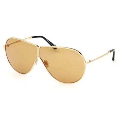 Tom Ford Keating Amber Pilot Unisex Sunglasses Ft1158 30e 71 In Gold