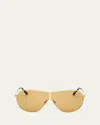 Tom Ford Keating 71mm Oversize Pilot Sunglasses In Srgld/brn