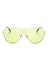 Tom Ford Keating Shield-frame Sunglasses In Gold