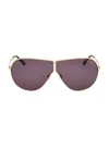 Tom Ford Keating 71mm Oversize Pilot Sunglasses In Shiny Deep Gold & Smoke