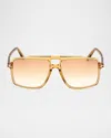 Tom Ford Kemp Aviator Sunglasses In Brown