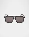 Tom Ford Kemp Aviator Sunglasses In Shiny Yellow Gradient Brown