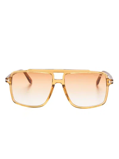 Tom Ford Kemp 59mm Navigator Sunglasses In Yellow